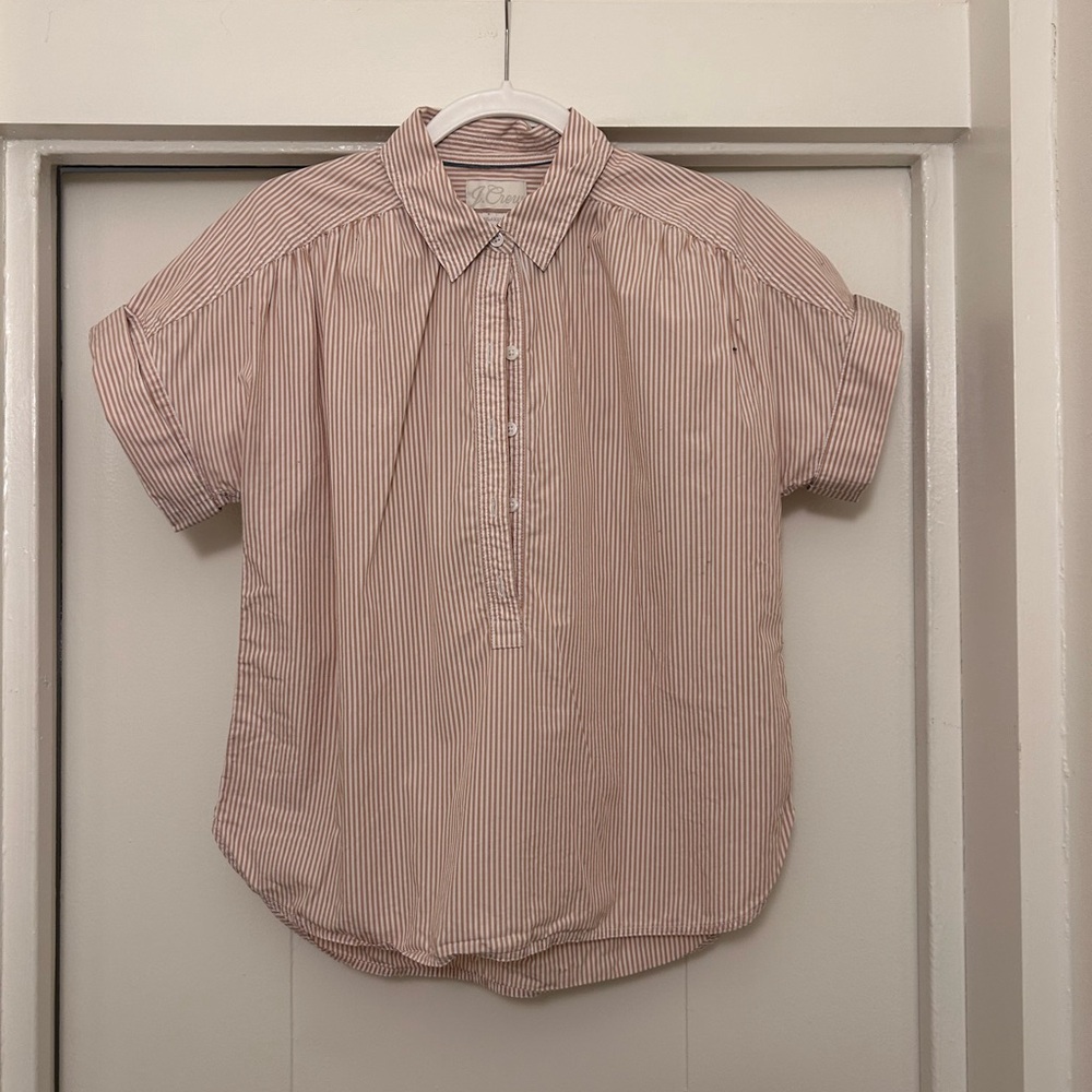 J. Crew Striped Collared Shirt with Buttons Size Medium